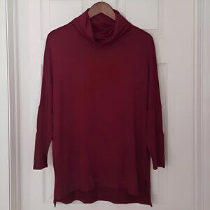 Caslon Cowl Neck Tunic Top Wine S NWOT